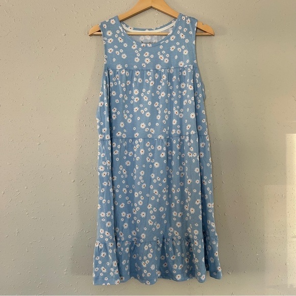 Koolaburra by UGG Cotton Rayon Tiered Cottage Lounge Dress Floral Casual Comfy - Picture 2 of 8